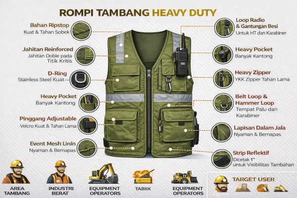 Konveksi Rompi Safety Tambang - Rompiworks